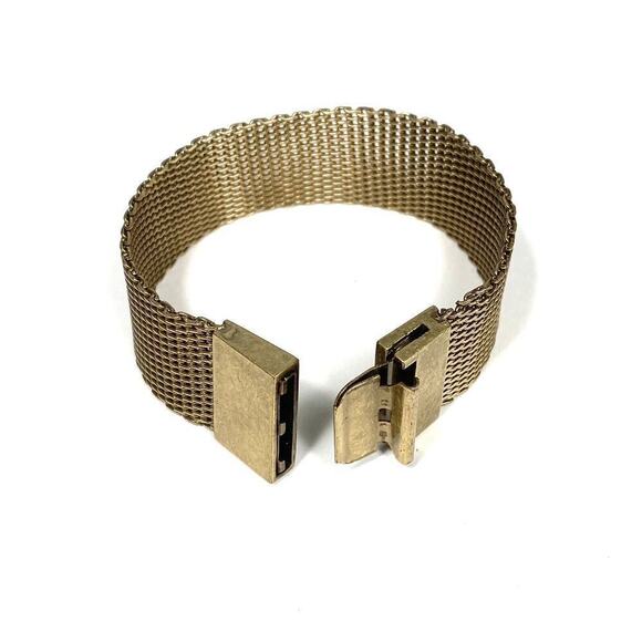 J Crew Bracelet Mesh Brass Tone Vintage 6.25” - Picture 1 of 12
